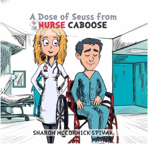 Original A Dose of Seuss from Nurse Caboose cover showing an illustrated nurse beside a person in a wheelchair